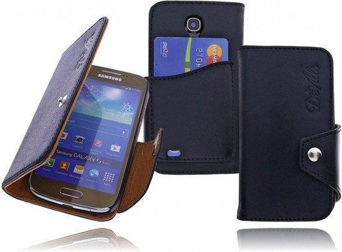 Devills Black Samsung Galaxy S4 Mini Leather Wallet/Book Case