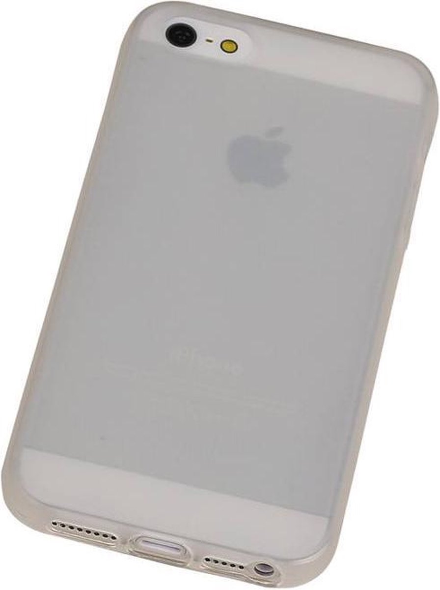 Apple iPhone 5 / 5S TPU Hoesje Transparant Wit – Back Case Bumper Hoes Cover