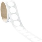 Ronde witte markeringsstickers - zelfklevende folie - 100 stuks op rol Ø 37 mm