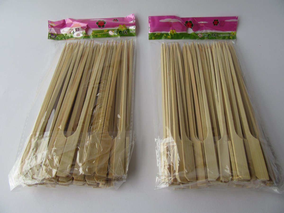 Sate stokjes - Sate prikkers - Bamboe stokjes - Sushi stokjes - 18cm - 2 sets x 50 stuks