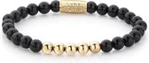 Rebel&Rose armband - Black Panther - 6mm - yellow gold plated 16,5cm