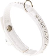 Ferplast Hondenhalsband Lux Kunstleer L 22 Cm / B 12 Mm Wit