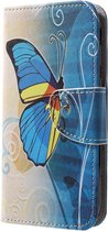 Book Case - Geschikt voor Samsung Galaxy J3 (2017) Hoesje - Blauwe Vlinder