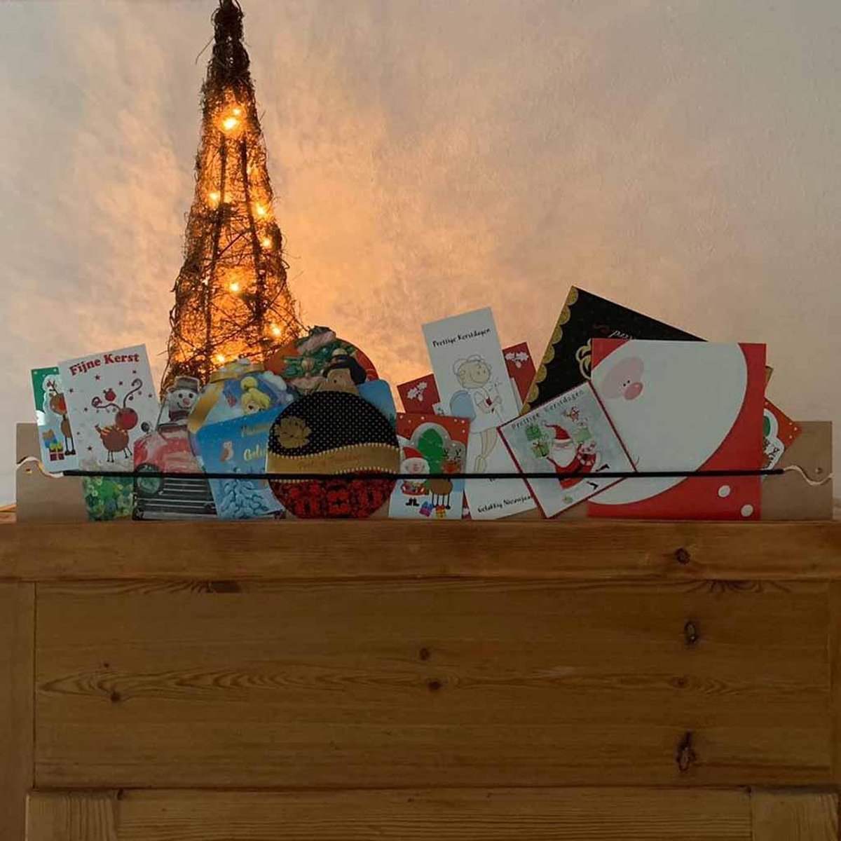 kerstkaart / memo houder Memo Curve hout