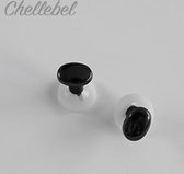 Ovale zwarte veiligheidsoogjes 10,5 x 8 mm 5 paar