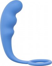 Lola Toys - BackDoor Black Edition - Mountain Range Anal Plug - Licht gebogen Buttplug met Cockring Balzak Ring of Handgreep - Anaalplug - Prostaat Stimulatie - P-Spot - Unisex - 19cm x 3.5cm - Blauw