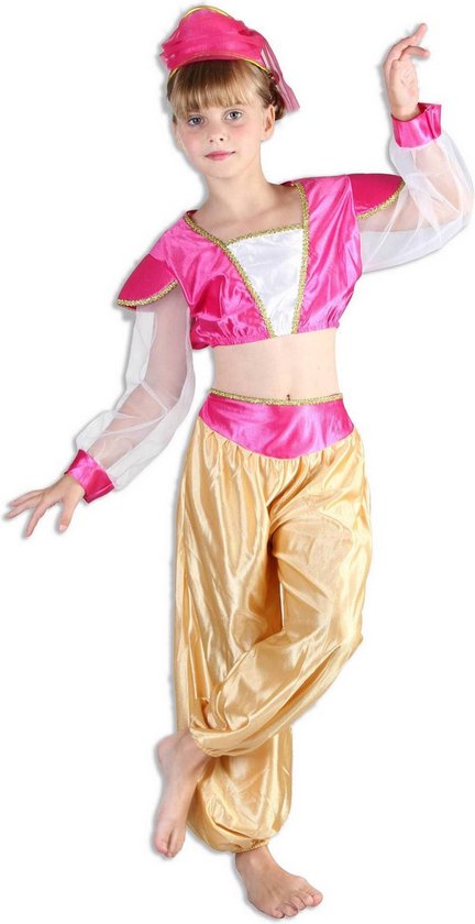 LUCIDA - Luxe Oosterse danseres kostuum voor meisjes - L 128/140 (10-12 jaar)