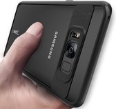 Hoesje geschikt voor Samsung Galaxy S8 - Hardcase met Soft Siliconen TPU Zijkant Transparant Zwart - Ultra Slim Fit