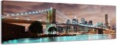 Brooklyn Bridge - Canvas Schilderij Panorama 118 x 36 cm