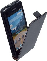 LELYCASE Zwart Lederen Flip Case Cover Hoesje Huawei Ascend Y530