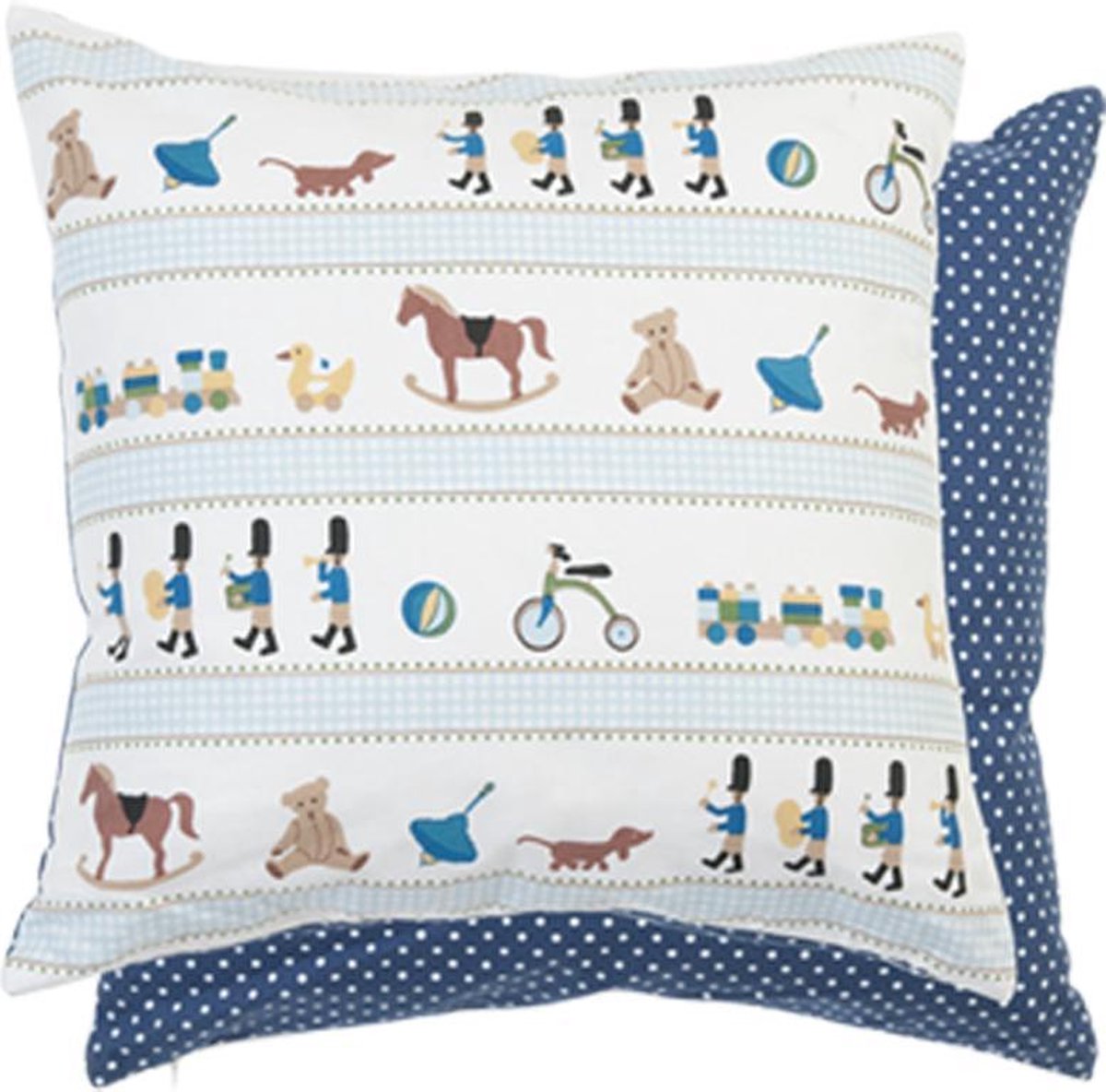 Clayre & Eef - Sierkussen gevuld - Jongen - 40x40 cm - Blauw