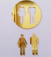 Toilet Sticker Set -  Heren en Dames - Wc bordje - Deur - Man Vrouw - sticker - Goud