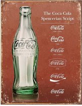 Coca-Cola Wandbord 'Heritage Script' - Metaal - 30 x 40 cm