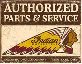 Indian Motorcycles Authorized Parts & Service Wandbord - Metaal - 30 x 40cm