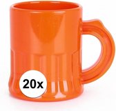 20x Oranje shotglaasjes 2,5 cl