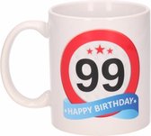 Verjaardag 99 jaar verkeersbord mok / beker