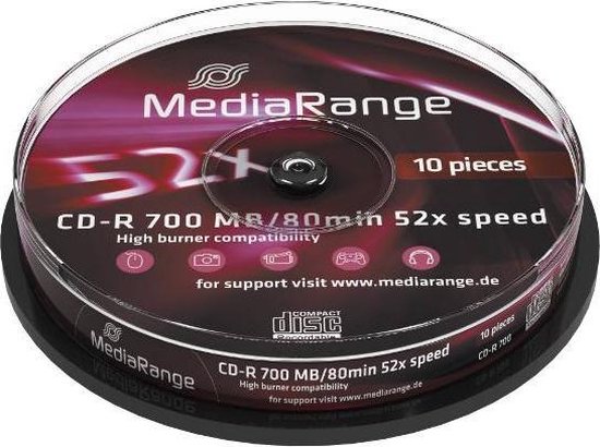 CDR 52x CB 700 Mo MediaR. 10 st