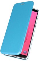 Blauw Premium Folio Booktype Hoesje voor Samsung Galaxy J8 2018