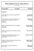 Southern Law Journal, Vol. XXVI, No. 2, Fall 2016