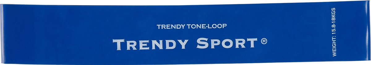 Trendy Sport Tone-Loop - naadloos - blauw - extra zware weerstand - 30 mm x 1.6 mm x 29 cm - getrainde - Weerstandsband
