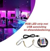 RGB LED strip met USB aansluiting en afstandsbediening (2 meter)
