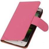 Bookstyle Wallet Case Hoesjes voor LG L70 Roze