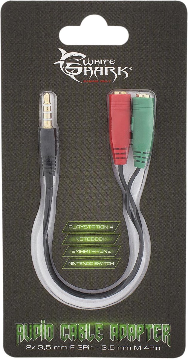 White Shark - WS-354P-2X35 - Headset Audio Jack 3.5mm Splitter - 1x Male naar 2x Female