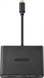 Adapter USB-C Male - VGA Female / HDMI Female Black