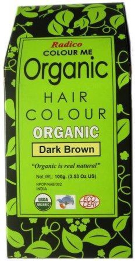 Radico Colour Me Organic Dark Brown 100% Natuurlijke Haarverf 100 g