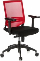hjh office Porto Base - Chaise de bureau - Mesh / tissu - Zwart / rouge