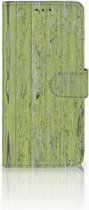 Geschikt voor Samsung Galaxy S10 Plus Bookcover hoesje Green Wood