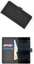 Zwart Luxe Bookcase Wallet hoesje voor Nokia 3