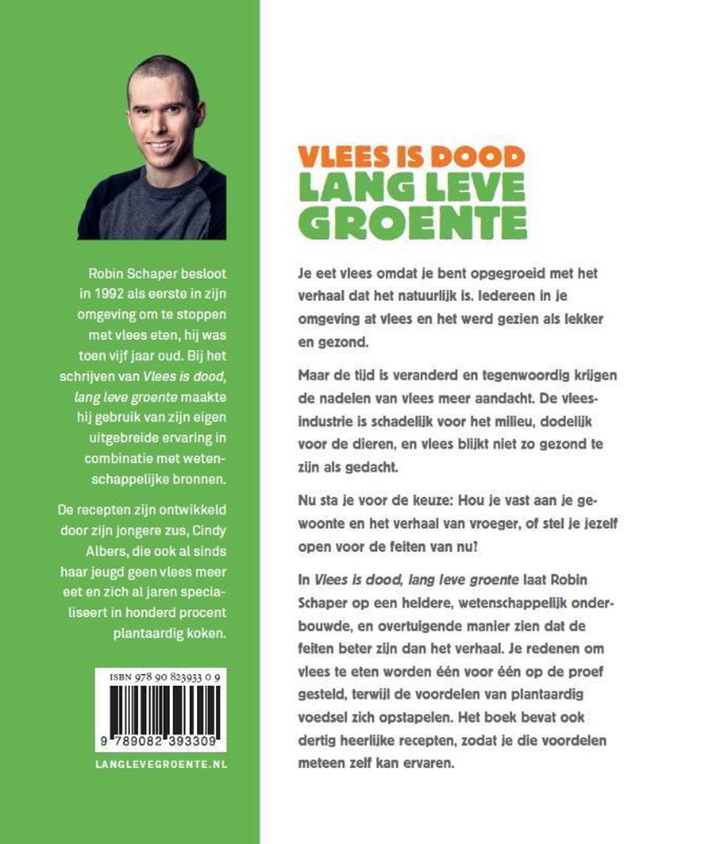 Vlees is dood, lang leve groente - back cover