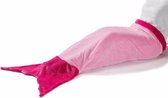 Roze zeemeerminstaart fleece deken 130 x 50 cm