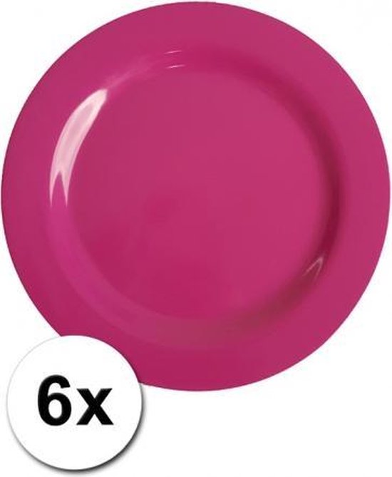 De gasten gemeenschap Ontwikkelen Hard plastic camping borden roze 6 stuks 20 cm | bol.com