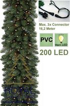 Royal Christmas® - 3x Dakota Deluxe Guirlande - Lengte 540 cm - 200 Warm LED Lampjes - Max. 3x Koppelbaar - Kerst Slinger - 600 Takken