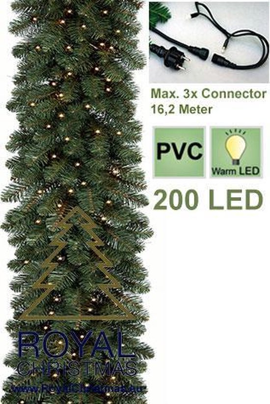 Beweren twist toonhoogte Royal Christmas® - 3x Dakota Deluxe Guirlande - Lengte 540 cm - 200 Warm  LED Lampjes -... | bol.com