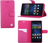 Huawei Ascend P8 Lite wallet hoesje diamonds case met stand Pink / Roze