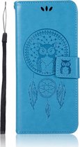 Shop4 - Samsung Galaxy S10e Hoesje - Wallet Case Dromenvanger Uil Licht Blauw