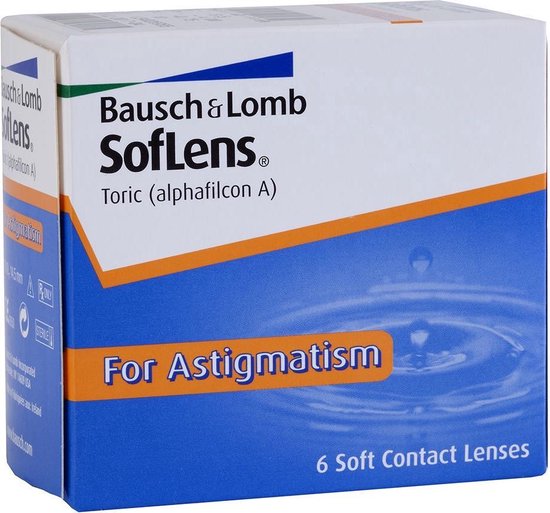 -0,00 SofLens Toric For Astigmatism (cil -0,75 as 10) – 6 pack – Maandlenzen – Contactlenzen