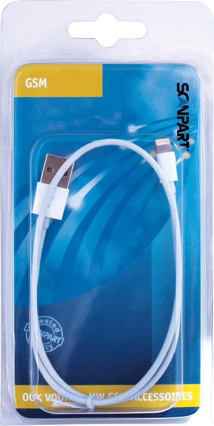 Scanpart iPhone kabel 0.5 meter - Apple lightning naar USB - iPhone lightning kabel - ME291ZM/A - Made for iPhone gelicentieerd