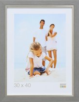 Deknudt Frames fotolijst S45VF3 - grijs met zilverbies - foto 13x13 cm