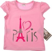 Roze T-shirt 'Paris' - Maat 92/98