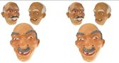 6x Masker opa plastic assortie