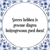 Tegeltje met Spreuk (Tegeltjeswijsheid): Succes hebben is gewone dingen buitengewoon goed doen! + Kado verpakking & Plakhanger