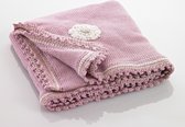 Pebble - Wiegdeken Organic 80 x 105 cm - Roze Bloem