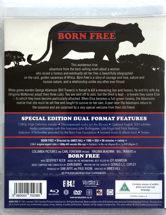 Born Free (1966) Dual Format [Blu-ray & DVD] (Blu-ray) | Dvd's | bol.com