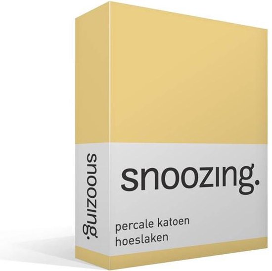 Snoozing - Hoeslaken  - Lits-jumeaux - 160x220 cm - Percale katoen - Geel