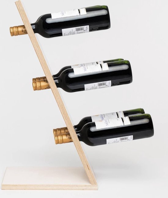 Eerlijk morfine Voorbijganger Compact Six White Wijnrek - Klein staand flessenrek van hout voor 6  wijnflessen met... | bol.com