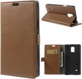 Litchi wallet hoesje Samsung Galaxy Note 4 bruin